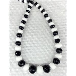 Agate stone beads for necklace, faceted abacus, approx 12-20mm [GAS286]