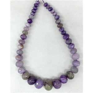 purple Agate beads Necklace Chain, faceted rondelle, approx 12-20mm [GAS292]