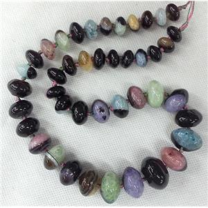 Druzy Agate rondelle beads Necklace Chain, mix color, approx 12-20mm [GAS298]