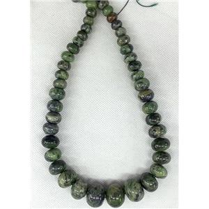 green Agate rondelle beads Necklace Chain, approx 10-20mm [GAS304]
