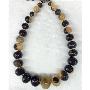 yellow Druzy Agate rondelle beads Necklace Chain, approx 12-30mm [GAS311]