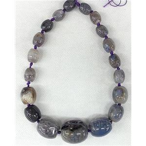 purple Agate barrel beads Necklace Chain, approx 12x14mm, 26x30mm [GAS314]