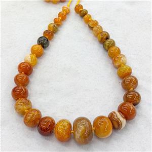 orange Agate graduated beads, rondelle, dye, approx 12-28mm [GAS316]