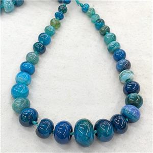 blue Agate graduated beads, rondelle, dye, approx 12-28mm [GAS317]