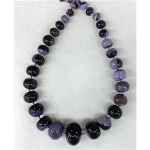 purple Druzy Agate rondelle beads Necklace Chain, approx 12-28mm [GAS320]