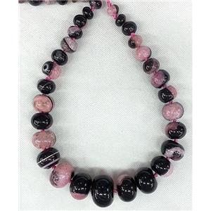 pink Druzy Agate rondelle beads Necklace Chain,, approx 12-28mm [GAS321]