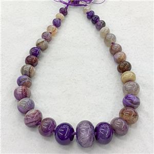 purple Agate graduated beads, rondelle, dye, approx 12-28mm [GAS323]