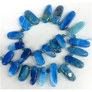 blue Agate stick beads Necklace Chain, approx 14x25mm. 15x50mm [GAS327]