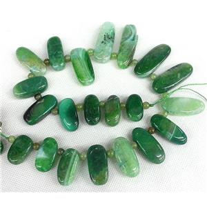 green Agate stick beads Necklace Chain, approx 14x25mm. 15x50mm [GAS328]