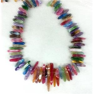 Agate beads chain necklace, stick, mixed color, approx 17-60mm [GAS332]