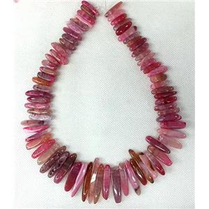 pink Agate stick beads Necklace Chain, approx 17-60mm [GAS333]