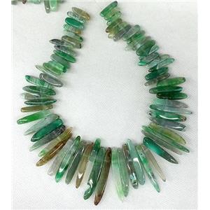 green Agate stick beads Necklace Chain, approx 17-60mm [GAS336]