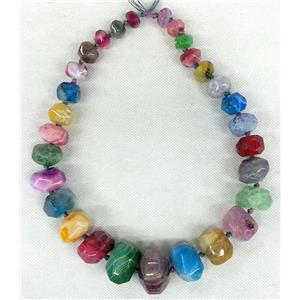 Agate Necklace Chain, rondelle, mix color, approx 14-30mm [GAS337]