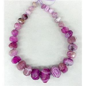 hotpink Agate Necklace Chain, rondelle, approx 14-30mm [GAS338]