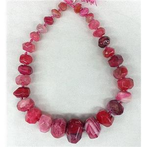 red Agate Necklace Chain, rondelle, approx 14-30mm [GAS340]