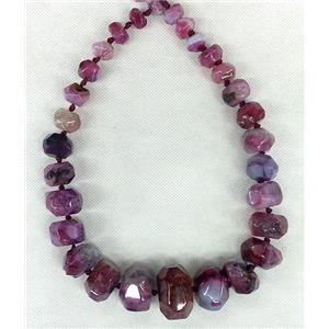 purple Agate Necklace Chain, rondelle, approx 14-30mm [GAS343]