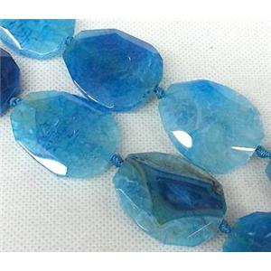 Agate Slice beads, freeform, blue, approx 30-40mm [GAS387]
