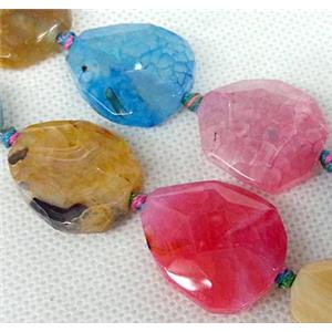 Agate Slice beads, freeform, mixed color, approx 25-35mm [GAS391]