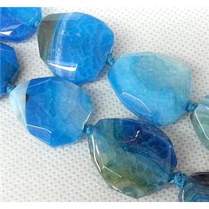 Agate Slice beads, freeform, blue, approx 25-35mm [GAS392]