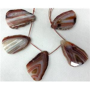 Agate pendant, freeform Slice, approx 35-70mm [GAS445]
