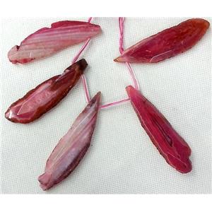 Agate pendant, Slice, freeform, pink, approx 20-65mm [GAS446]