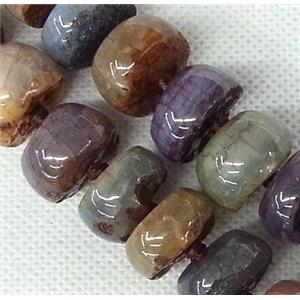 Agate heishi beads, multi color, approx 25mm [GAS545]