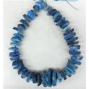 blue Rock Agate beads necklace chain, heishi, approx 16-35mm [GAS551]