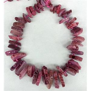 pink Rock Agate heishi beads chain necklace, approx 16-35mm [GAS554]