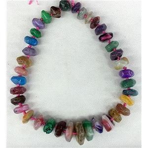 Agate bead chain necklace, heishi, mixed color, approx 14x28mm [GAS555]