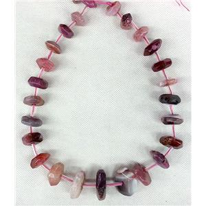 Agate beads chain necklace, heishi, pink, approx 14x28mm [GAS556]