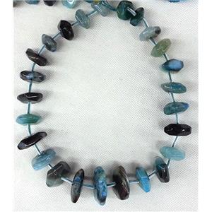 Agate heishi beads chain necklace, freeform, approx 14x28mm [GAS558]