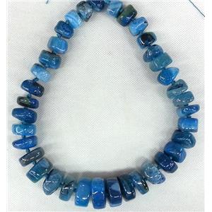 blue Agate heishi beads Necklace Chain, approx 15-23mm [GAS574]