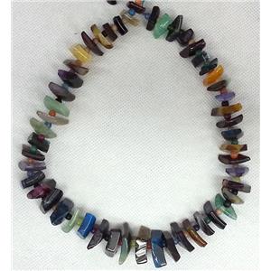 Agate stone beads necklace chain, square, mix color, approx 18-30mm [GAS579]