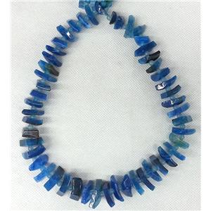 blue Agate stone beads chain necklace, square, approx 18-30mm [GAS580]