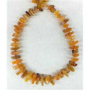 orange Agate stone beads chain necklace, chips, approx 18-30mm [GAS582]
