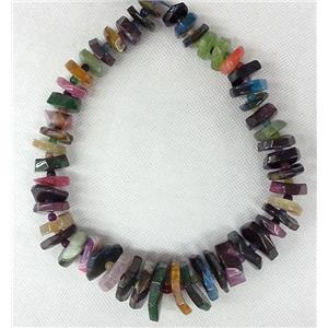 Agate Slice chain necklace, chips, mixed color, approx 18-30mm [GAS583]