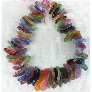 Agate Slice necklace chain, chips, mixed color, approx 20-45mm [GAS584]