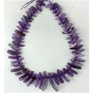 purple Agate Slice beads chain necklace, approx 20-45mm [GAS589]