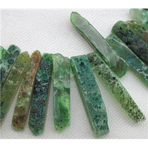 Natural rock agate bead, freeform, green, 10-65mm [GAS689]