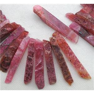 Natural rock agate bead, freeform, pink, 10-65mm [GAS690]