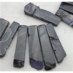 Natural rock agate bead, freeform, black, 12-60mm [GAS697]