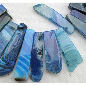 Natural rock agate beads, freeform, blue, 12-60mm [GAS700]