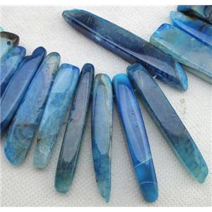 Natural agate bead, freeform, blue, 10-60mm [GAS707]