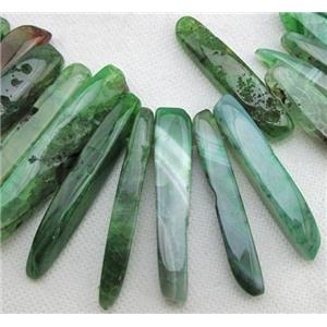 Natural agate bead, freeform, green, 10-60mm [GAS708]