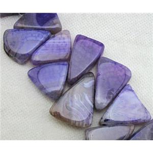 Natural agate bead, triangle, purple, 15-30mm [GAS709]