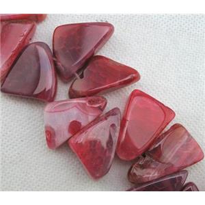Natural agate bead, triangle, pink, 15-30mm [GAS710]