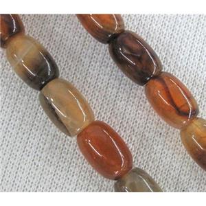 orange Agate stone bead, barrel, approx 8x12mm [GAS732]