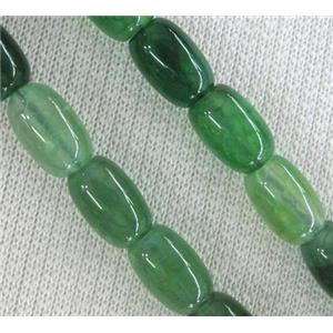 green Agate stone bead, barrel, approx 8x12mm [GAS739]