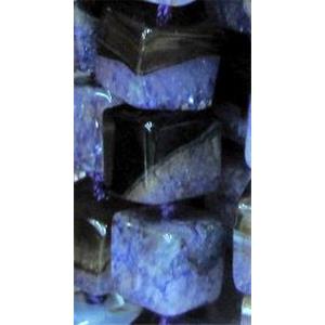 Agate Druzy beads, cube, blue, approx 12x12x12mm, 16 inches [GAS746]