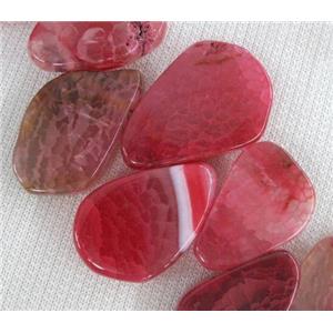 agate stone bead for necklace, teardrop, pink, approx 15x20-20x35mm [GAS779]